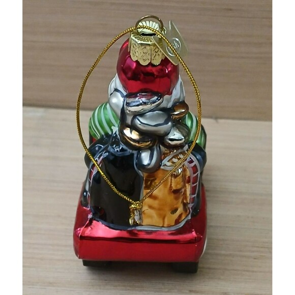 Santa Claus Driving Golf Cart "I love Golf" Glass Christmas Ornament Gift Idea - Picture 7 of 11